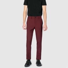 hit_bur_w_1 Burgundy Straight Pants For Workwear, Burgundy Straight Work Pants, Burgundy Straight Pants For Work, Burgundy Full-length Pants For Work, Burgundy Full Length Workwear Pants, Burgundy Full Length Work Pants, Fitted Burgundy Pants For Work, Classic Red Bottoms For Business Casual, Formal Burgundy Trousers