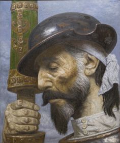 a painting of a man with a pipe in his hand