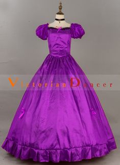 Christmas Simple Victorian Dress Women Old West Costume   Condition: Brand New  Color: Wine Red/Green/Rose Red/Purple/Blue  Material: This Victorian Christmas Dress is made of amp;nbsp; High Quality Satins,Smooth, soft and comfortable to wear  Sleeve Length: Short Sleeve  Dresses Length:Floor-Length  Neckline: amp;nbsp; Square Collar amp;nbsp;  Decoration: Ruffles + Lace  Style: This dress is perfect for Christmas Party,civil war,victorian,medieval,regency,renaissance, wedding, cosplay, themed p Purple Fitted Princess Ball Gown, Purple Princess Fitted Ball Gown, Fitted Purple Princess Dress, Purple Fitted Princess Dress, Purple Floor-length Costume Dress, Fitted Purple Victorian Costume Dress, Elegant Purple Victorian Dress, Victorian Christmas Dress, Magenta Victorian Dress