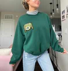 AUTHENTIC VINTAGE - never an imitation - Every item in my store is 1 of 1 🍒 I only have one of each item as they are very hard to find :)  so if you like this item please buy quickly as once they sell I do not have another Vintage Green Bay Packers turtleneck  Size large  Comfy and cute Super trendy and cool Packer Game Outfit, Streetwear Fan Apparel Sweatshirt With Ribbed Cuffs, Fan Apparel Sweatshirt With Ribbed Cuffs For Streetwear, Fall Crew Sweatshirt For Fan Merchandise, 90s Style Long Sleeve Sweatshirt Fan Merchandise, Collegiate Long Sleeve Sweatshirt Fan Merchandise, 90s Style Sweatshirt For Game Day, 90s Long Sleeve Sweatshirt For Fall, 90s Long Sleeve Fall Sweatshirt