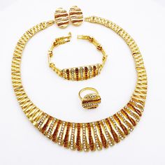 Afraic Jewelry-24k Fashion Jewelry Jewelry Sets Necklace Earrings For Women Model Number:3256804436766156 Product information: Material: alloy Color: Gold Color Product Package Details: 1 Set (Neckace, Bracelet, Earrings,Ring) Fashion Jewelry Jewelry Sets Necklace Earrings For Women PRODUCT DETAILS: Handmade, finely polished, reliable quality, gives you beauty, but also offers you the most comfortable wearing experience. 348-1 PRODUCT DETAILS: Handmade, finely polished, reliable quality, gives y Gold Alloy Jewelry Sets For Party, Gold Metal Jewelry Sets For Party, Gold Alloy Party Jewelry Sets, Gold Metal Costume Jewelry Sets, Gold-plated Alloy Necklace, Gold-plated Metal Jewelry Sets, Gold Plated Alloy Jewelry Sets, Gold-plated Alloy Jewelry Sets, Gold-plated Jewelry Sets For Party