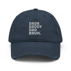 Dada Daddy Dad Bruh Hat Embroidered Hat Fathers Day Gift | Etsy Distressed Adjustable Dad Hat In Cotton, Distressed Adjustable Cotton Dad Hat, Distressed Dad Hat With Curved Bill, Distressed Dad Hat With Adjustable Curved Brim, Distressed Adjustable Dad Hat With Curved Brim, Distressed Dad Hat With Adjustable Fit And Curved Bill, Distressed Cotton Trucker Hat With Curved Brim, Adjustable Soft-washed Dad Hat, Distressed Cotton Visor Hat