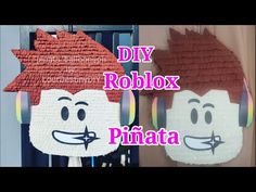 two pieces of paper that have been made to look like roblox and pinata