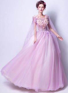 Ball Gown With Tulle Skirt For Banquet, Banquet Ball Gown With Tulle Skirt, Pink Ball Gown For Debutante Ball In Spring, Spring Wedding Floor-length Ball Gown, Purple Tulle Dress For Banquet, Spring Ball Gown With Sheer Bodice, Spring Floor-length Ball Gown, Purple Ball Gown For Spring, Purple Tulle Dress For Wedding