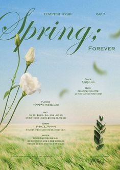 a poster with flowers in the middle of it and words above it that read spring forever