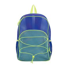 Go on an adventure with the Mesh Backpack. This mesh backpack has two compartments for larger items and two side pockets for smaller items. Its dual compartment offers ample space to carry tech devices. It weighs less than a pound, making its performance reliable and hassle-free. It is made from polyester, making it lightweight and easy to carry for any occasion.Included: 1 Backpack(s)Closure Type: ZipperPocket Types: 4 Exterior Zip Pocket(s)Pockets: 2 Side Water Bottle Pockets, 1 Outside Zipper Blue Nylon Backpack For Hiking, Blue Functional School Backpack, Functional Blue School Backpack, Blue Mesh Travel Bag, Mesh Bags For Outdoor Activities And Back To School, School Backpack With Mesh Pockets, Back To School Mesh Bag For Outdoor Activities, Back To School Mesh Bags For Outdoor Activities, Blue Nylon Sports Backpack