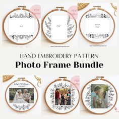 hand embroidery pattern photo frame bundle