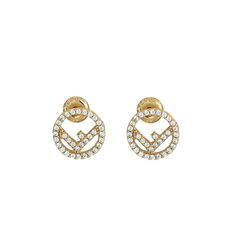 Material: Gold Tone Metal with Studs Inclusions: Box Condition: Used – 8 out of 10. In excellent condition, few scratches on the hardware and showing normal signs of use. Designer White Gold Diamond Earrings For Formal Events, Designer White Gold Diamond Earrings For Formal Occasions, Designer Yellow Gold Diamond Earrings Gift, Designer Yellow Gold Diamond Earrings For Formal Occasions, Formal Designer Diamond Earrings In Yellow Gold, Formal Designer Yellow Gold Diamond Earrings, Designer Diamond Earrings For Gift, Designer Gold Earrings With Diamond Accents, Designer Gold Diamond Earrings For Anniversary