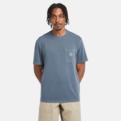 This short-sleeved T-shirt is super comfortable thanks to fabric made of 100% organically grown cotton. The garment-dyed process gives it an easy, lived-in look and features a chest pocket with woven label branding. From jeans to joggers, this tee works with everything in your closet for easy styling year-round. Washed Short Sleeve Organic Cotton T-shirt, Short Sleeve Washed Organic Cotton T-shirt, Solid Washed Short Sleeve T-shirt, Relaxed Fit Washed Blue T-shirt, Casual Washed Blue T-shirt For Everyday, Relaxed Fit Washed Blue T-shirt With Short Sleeves, Relaxed Fit Washed Blue Short Sleeve T-shirt, Washed Blue Relaxed Fit T-shirt With Short Sleeves, Washed Blue Relaxed Fit Short Sleeve T-shirt