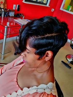 Short Cut Hairstyles For Black Women, Pixies Haircut, 27 Piece Hairstyles, Finger Waves Short Hair, Shaved Side, Shaved Side Hairstyles, Short Hairdos, Short Hair Pixie Cuts