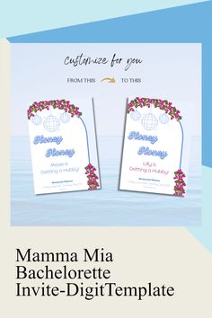 the front and back cover of a brochure for mama mia bachelor in - digittemplate