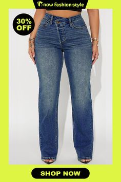 Casual High Waist Straight Distressed Denim Wide Leg Jeans Chic Medium Wash Non-stretch Jeans, Trendy Non-stretch Mid-rise Flare Jeans, Chic Non-stretch Dark Wash Jeans, Casual Ripped Non-stretch Flare Jeans, Casual Non-stretch Ripped Flare Jeans, Casual Ripped Flare Jeans, Trendy Solid Color Jeans, Dark Wash Non-stretch Trendy Flare Jeans, Non-stretch Dark Wash Flare Jeans