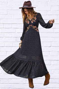 Step into the epitome of elegance with our Black Embroidered V-Neck Long Sleeve Dress. This stunning dress features intricate embroidery that adds a touch of sophistication to its classic V-neck design. With long sleeves and a flattering fit, this dress is perfect for any occasion, offering both style and comfort. Key Features: Intricate Embroidery: Detailed embroidery adds a luxurious and sophisticated touch. V-Neck Design: A classic neckline that enhances your décolletage. Long Sleeves: Provid Kimono Sweater, Detailed Embroidery, Intricate Embroidery, Dress Pant, Cardigan Coat, Stunning Dresses, Shoulder Sleeve, Neck Designs, Dress Accessories