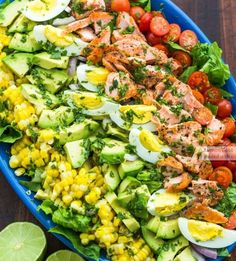 a large plate filled with lots of different types of food on top of each other