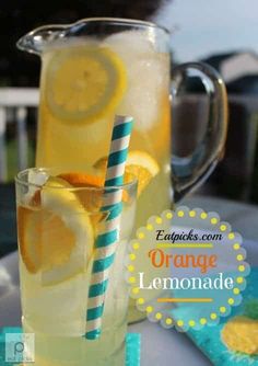 Homemade Orange Lemonade Lemon Simple Syrup, Orange Lemonade, Kid Friendly Drinks, Brunch Drinks, Apple Tea, Delicious Drink Recipes, Oranges And Lemons, Drinks Alcohol Recipes, Frozen Drinks