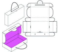 an open box with the lid cut out and ready to be used as a purse