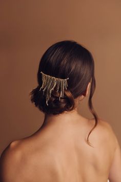 Riley — Emma Katzka | bohemian + glamorous bridal accessories Edgy Bride, Halo Jewelry, Art Deco Hair, Chain Fringe, Bridal Hair Clip, Tiaras And Crowns, Modern Bohemian, Bridal Hair Accessories, Bridal Accessories