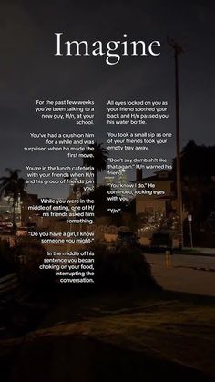 an image with the words imagine written in white on it and palm trees at night