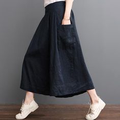 Navy linen pants summer crop wide leg pantsThis dress is made of cotton linen fabric, soft and breathy, suitable for summer, so loose dresses to make you comfortable all the time.Measurement: One Size: length 71cm / 27.69" Waist 92cm / 35.88" Leg Cir 92cm / 35.88"Materials used: Cotton, linenPayment: We accept payment by paypal and credit card. if you would like to pay by credit card, please choose payment by paypal, and follow the guide. Paypal allows payment by credit card. Shipping CostUsuall Navy Linen Pants, Dresses To Make, Loose Dresses, Cropped Wide Leg Pants, Pants Summer, Navy Linen, Cotton Linen Fabric, Loose Dress, Mom Outfits