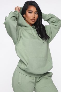 Available In Black, White, And Pink, Denim Blue, Sage, Red, Peach, Mauve, Neon Orange, And Citrine Oversized Fit Long Sleeve Hood With Drawstring 80% Cotton 20% Polyester Imported | Stole Your Boyfriend's Oversized Hoodie in Sage size XL by Fashion Nova Blue Sage, Red Peach, Pink Denim, Shorts Co Ord, Green Hoodie, Cycling Shorts, Oversized Hoodie, Workout Hoodie, Womens Loungewear