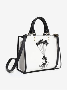 Loungefly Disney Mickey Mouse Balloons Handbag - BoxLunch Exclusive, Black And White Mickey Mouse, Mickey Mouse Purse, Disney Tote Bags, Mickey Mouse Bag, Mickey Mouse Balloons, Disney Purse, Disney Souvenirs, Disney Loungefly, Disney Inspired Fashion