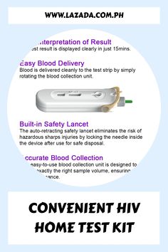 Convenient HIV home test kit with easy blood delivery and safety lancet for accurate results in 15 minutes.