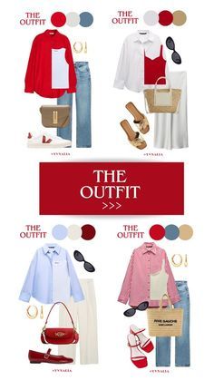 Mixed Color Outfits, Red Outfits Summer, Capsule Wardrobe With Color, Pop Of Color Outfits, Mix And Match Outfits, School Outfit Ideas, Stylish Outfits Casual, Modest Casual Outfits, Colour Combinations Fashion