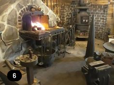 an old fashioned wood burning stove in a room