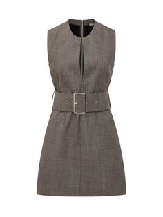 Mini sleeveless wool dress. U-neck with cut out. Zip closure on the back. Waist belt.Composition: Outside:, 100% Wool Inside:, 74% Polyurethane, 21% Polyester, 5% Cotton Stella Mccartney Dress, Stella Mccartney Dresses, Vegan Clothing, Italian Outfits, Mother Denim, Dress With Belt, Wool Dress, Sleeveless Mini Dress, Chic Woman