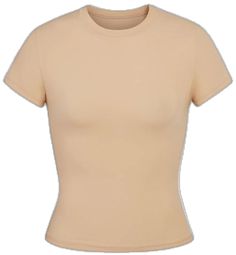 Beige Fitted Crew Neck T-shirt, Fitted Beige Crew Neck T-shirt, Fitted Beige T-shirt Crew Neck, Basic Beige Stretch T-shirt, Basic Stretch Beige T-shirt, Beige Stretch Basic T-shirt, Fitted Short Sleeve Beige T-shirt, Workout Shorts, Colorful Shirts