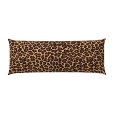 a leopard print pillow on a white background