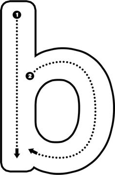 the letter b is shown with arrows pointing up to it's center and bottom corner