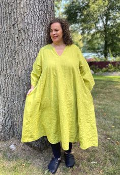 Kali Tunic - long, swishy tunic - plus sizes in natural fiber fabrics Green V-neck Tunic For Fall, Fitted Green Tunic For Spring, Spring Casual Long Kurta, Casual Long Kurta For Spring, Oversized Spring Tunic, Fitted Long Sleeve Green Tunic, Fitted Green Long Sleeve Tunic, Spring V-neck Tunic In Lagenlook Style, Spring Long Sleeve Relaxed Fit Kurta