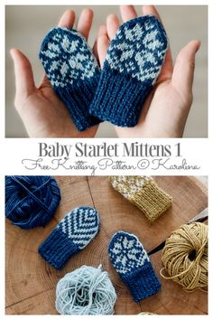 the baby start mittens are knitted and ready to be used as knitting project