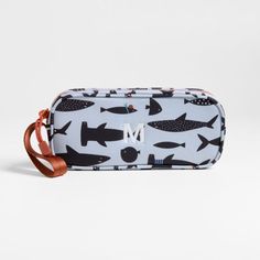 A fun pencil case that's built to handle all the thrills of the day. A friendly crew of sharks and fish decorate the bag's light blue exterior, and a contrasting zipper, zipper pull and loop handle give it the perfect finish. Constructed of supremely durable polyester fabric that includes recycled plastic bottles, our roomy, easy-clean case makes it simple to keep all their pens and pencils organized and accessible. Pair with the Shark School lunch box and matching backpack for a totally coordin Kids Pencil Case, Blue Exterior, Pencil Organizer, Backpack Gift, School Lunch Box, Kids Gear, Old Fashioned Glass, Pens And Pencils, Kids Lunchbox