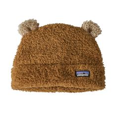 Baby Furry Friends Hat, Beech Brown (BEBR) Patagonia Baby, Baby Patagonia, Fleece Hats, Patagonia Kids, Fleece Hat, Cozy Hat, Fabric Headbands, Toddler Hoodie, Bear Cubs