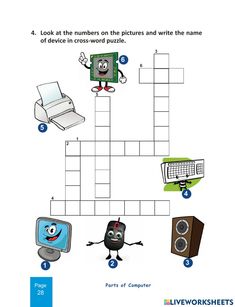 the crossword puzzle with four different items