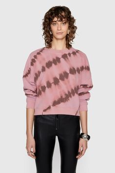 Mina Sweatshirt – Rebecca Minkoff Tie Dye Techniques, Tie Dye Cotton, Pink Tie, Pink Tie Dye, Pink Sweatshirt, Tie Dye Print, Wrap Around, Rebecca Minkoff, Sweatshirt Fashion