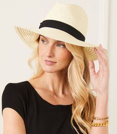 Whether you're strolling on the beach, attending a garden party, or simply enjoying a sunny day, this hat is the perfect companion, providing both style and sun protection. The thick band adds a touch of modern flair to the classic Panama style, creating a head-turning accessory that complements any outfit effortlessly. Material: 90% paper, 10% polyester Dimensions: Cir 57 cm, Brim 3.2" Panama Style, Straw Panama Hat, Karen Kane, Sunny Day, Touch Of Modern, Garden Party, A Garden, Panama Hat, Sunny Days