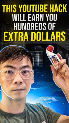 a man is holding up a video game remote control in front of him and the caption reads, this youtube hack will learn you hundreds of extra dollars