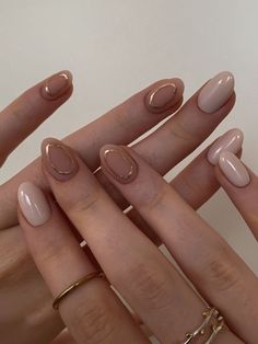 Gelish Inspo, Eco House Design, Coffee Nails, Nude Nail Designs, Simple Gel Nails, Casual Nails, Almond Nails Designs, Almond Nail, Uñas Acrilicas