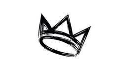 a black and white drawing of a crown