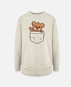 'Bear In The Pocket T-Shirts | Unique Bear T Shirt' Women's Weekend Tunic Fleece Sweatshirt | Spreadshirt Narwhal, Bear T Shirt, Pocket Tshirt, Pet Gifts, Sloth, Koala, Cute Cat, Animal Lover, Womens Shirts