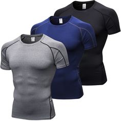 PRICES MAY VARY. ➤【Quick-Dry Compression Shirts】: Our short sleeve compression shirt men is made of ultra soft, breathable and sweat-wicking 4-way stretch superior quality fabric, enable sweat easy for air-dry to prevent clothes sticking to the body. Excellent elasticity and durability shirts are great for all day wear. ➤【Flatlock Seams & Sun Protection】: These sports baselayer t-shirts tops adopt 4-needles ergonomic flatlock seams that allows you to move better in every direction without fear o Human Muscles, Functional Compression T-shirt For Gym, Cheap Compression Sports T-shirt, Functional Compression T-shirt For Running, Breathable Compression T-shirt For Sports, Functional Compression Short Sleeve T-shirt, Compression Shirt Men, Compression T Shirt, Compression Shirts