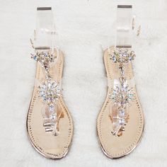 Gorgeous Jeweled Double Ankle Strap Sandals Multi Color Sparkle Rhinestone Jewels Decorate These Summer Sandals Clear Straps New In Box Pink Sandals For Summer Prom, Sparkling Sandals For Prom In Summer, Adjustable Toe Post Sandals For Party, Rhinestone Sandals For Prom In Summer, Adjustable Rhinestone Sandals For Party, Summer Prom Sandals With Rhinestones, Embellished Sandals For Prom In Summer, Embellished Sandals For Summer Prom, Summer Prom Embellished Sandals