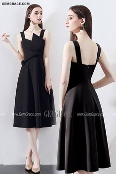 Black Chic Knee Length Party Dress With Straps Ref#HTX97002 at GemGrace. #HomecomingDresses Shop now to get $10 off. Pro custom-made service for wedding dress, formal dress. View Homecoming Dresses,Black Homecoming Dresses,Semi Formal Dresses for more ideas. Click to shop now! #BuyableHomecomingDresses Black Spaghetti Strap Dress For Banquet, Elegant A-line Suspender Dress For Cocktail, Elegant Square Neck Suspender Dress For Party, Elegant A-line Cocktail Suspender Dress, Elegant Sleeveless Suspender Dress For Cocktail, Black Suspender Dress For Prom, Elegant Black Sleeveless Knee-length Dress, Elegant Midi-length Suspender Dress For Prom, Elegant Midi Length Suspender Dress For Prom