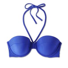 Make a stylish statement at the beach or pool in this Lightly Lined Ribbed Halter Bikini Top from Shade & Shore™. Designed in a solid color, this halter bikini top features an allover ribbed construction for a flattering silhouette that looks great with a range of bikini bottoms. The lightly lined molded cups offer light lift and structure, while behind the neck tie and back hook-and-loop fastener makes for a secure fit. Mix and match this halter bikini top with your favorite high-waisted or str