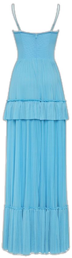 Blue Evening Dress With Accordion Pleats, Blue Accordion Pleated Dress For Evening, Blue Accordion Pleated Evening Dress, Blue Flowy Tiered Maxi Dress, Blue Pleated Midi Dress With Pleated Bodice, Blue Dresses With Accordion Pleats For Spring, Chic Blue Maxi Dress With Pleated Bodice, Blue Pleated Bodice Maxi Dress For Summer, Blue Pleated Evening Dress For Summer