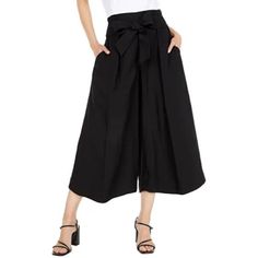 Nwt Vince Black Belted Palazzo Culotte Pants. High Waisted, Sash Belt, Paper Bag Waist, Invisible Back Zipper, Wide Leg With Single Pressed Pleats, Size 2. Measurements Approx: Waist: 13” Rise: 12.5” Length: 33” Inseam: 21” Comes From A Smoke Free/Pet Friendly Home. Fast Shipping-Same/Next Business Day. No Trades. Reasonable Offers Accepted-No Low Ball Offers. Bundle And Save! Follow Along @Thegetupcollective On Ig Beige Linen Pants, Silk Wide Leg Pants, Wide Leg Crop Pants, Pants High Waisted, Culotte Pants, Crop Dress, Black Wide Leg Pants, Breezy Dress, Cropped Jumpsuit