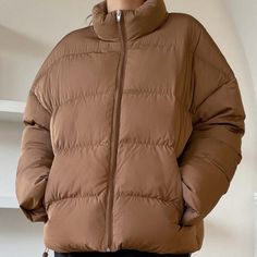 Size Xl, Fits True To Size New In Bag Brown Puffer Outerwear For Cold Weather, Brown Long Sleeve Puffer Jacket For Cold Weather, Brown Puffer Jacket For Cold Weather, Brown Casual Puffer Jacket For Outdoor Activities, Casual Brown Puffer Jacket For Outdoor Activities, Casual Beige Puffer Jacket For Cold Weather, Casual Brown Puffer Jacket For Cold Weather, Brown Long Sleeve Puffer Jacket For Outdoor, Brown Winter Puffer Jacket With Pockets